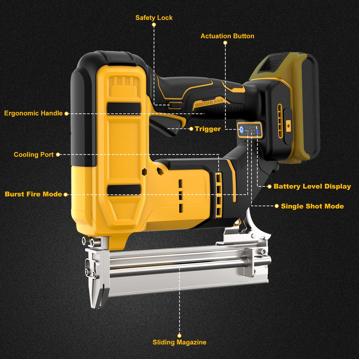 18 Gauge Cordless Brad Nailer with 1000 Nails O7106