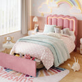 Twin Size Bed Frame with LED Lights and Storage Drawer E2979