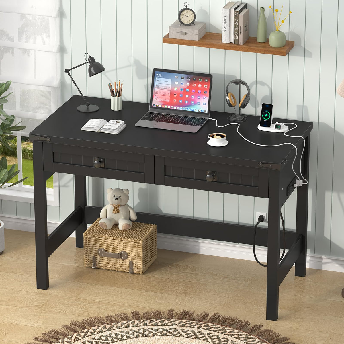 39 Inch Small Computer Desk with Drawers L955228