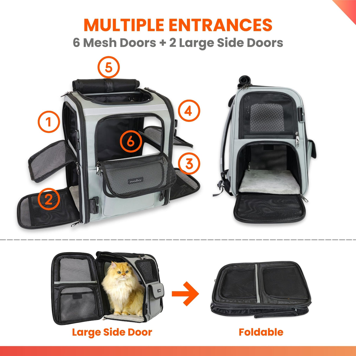 Expandable Cat Backpack Carrier W160096
