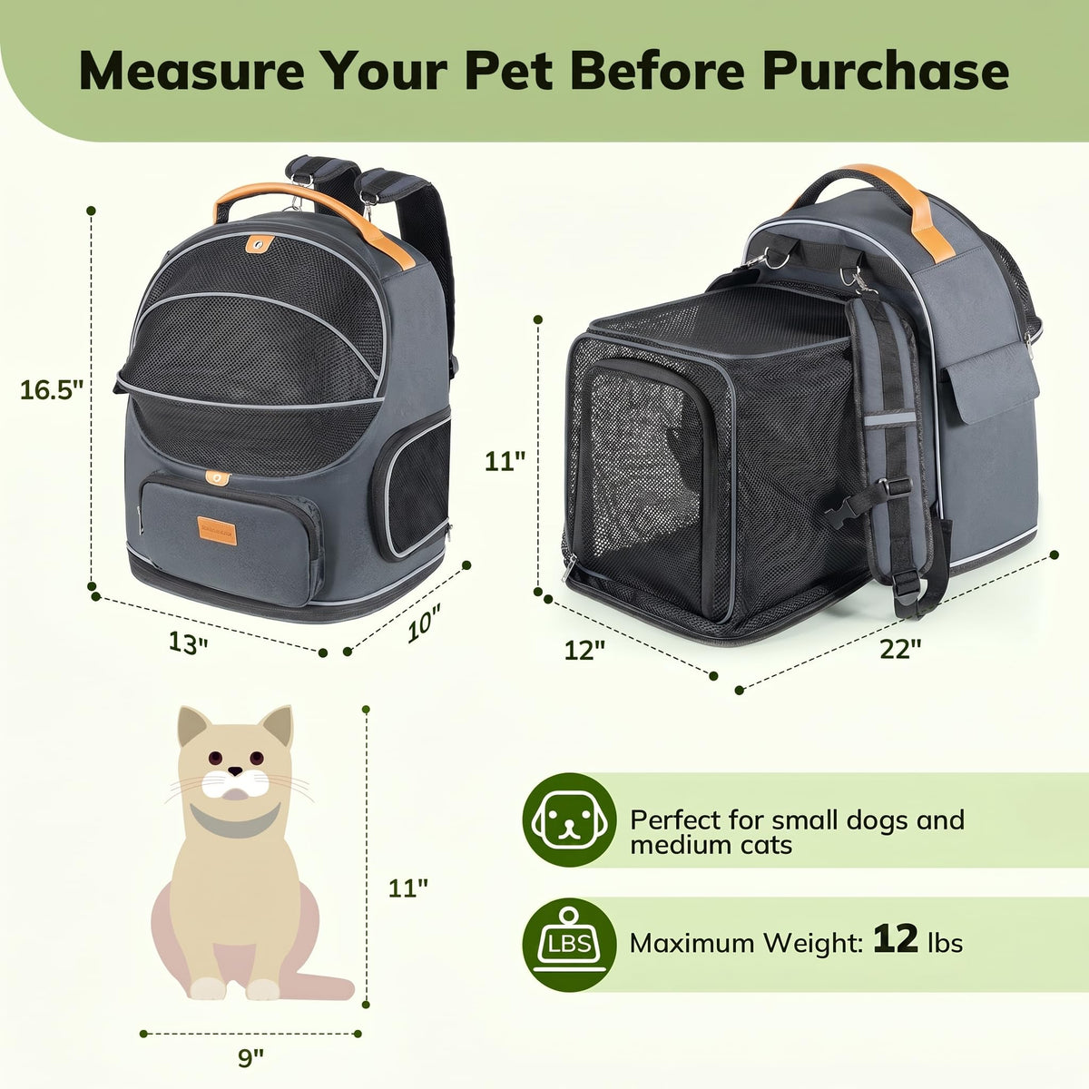 Expandable Cat Carrier Backpack Z2739