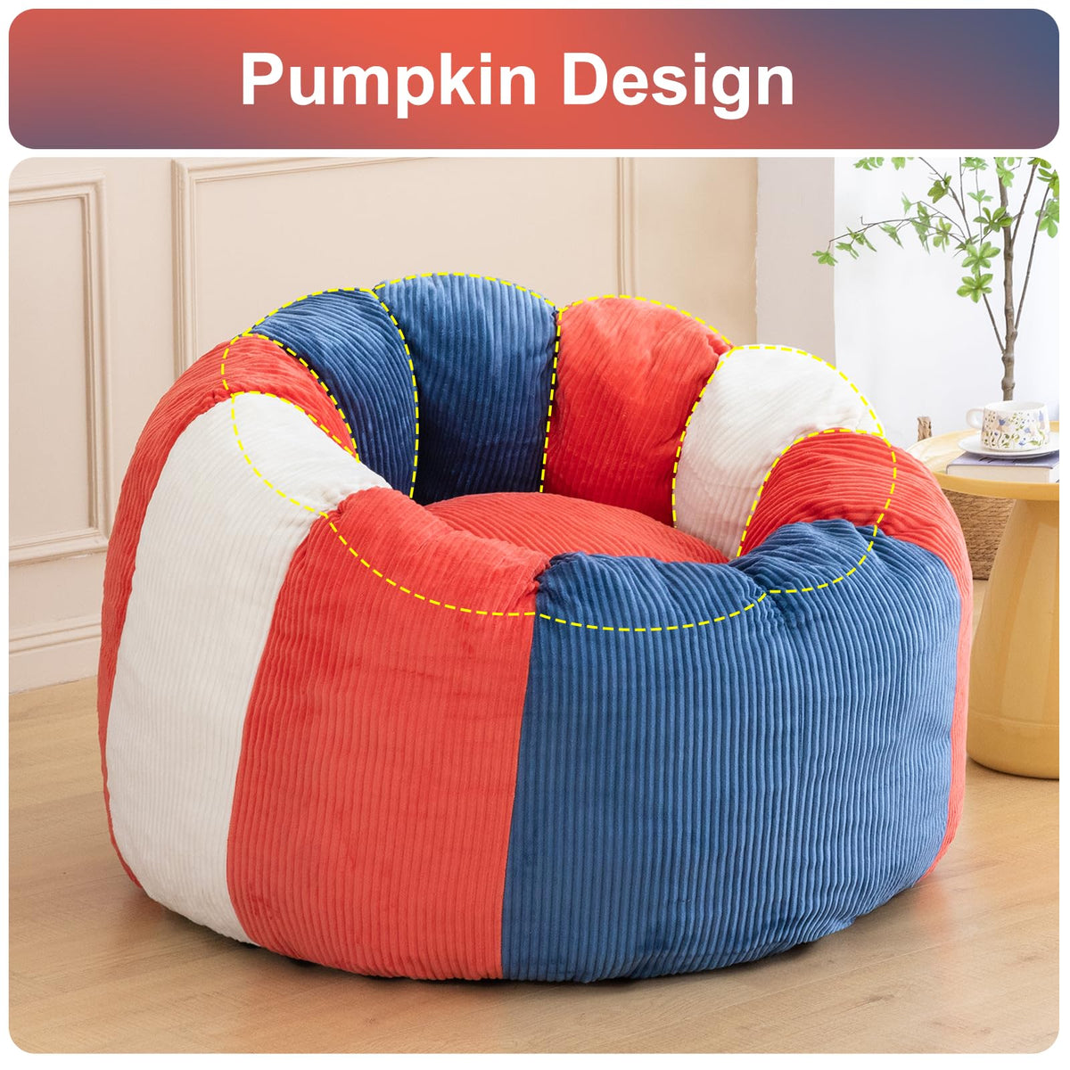 Shredded Foam Bean Bag Chair with Arms V637