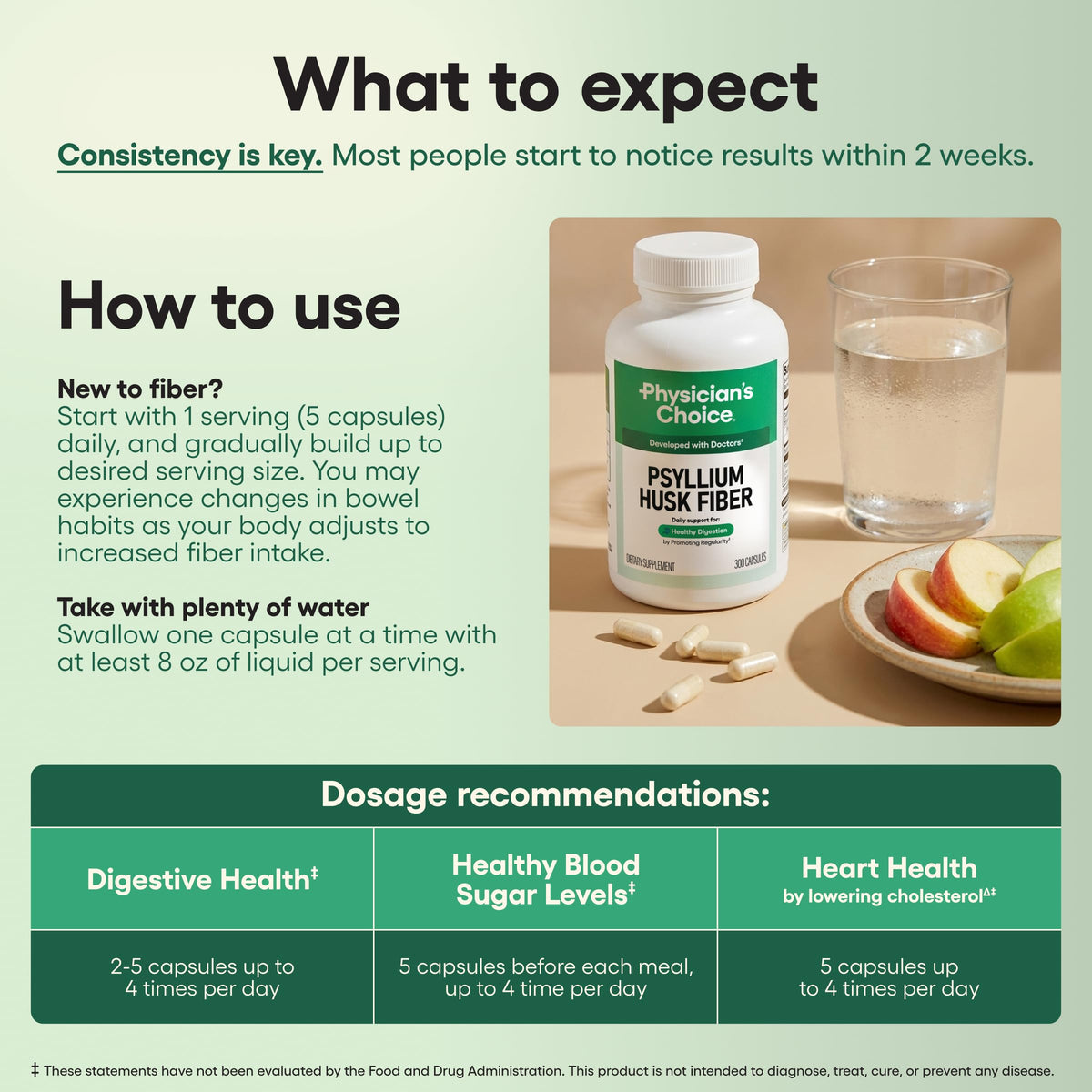 Vegan Psyllium Husk Fiber 300 Capsules W31313