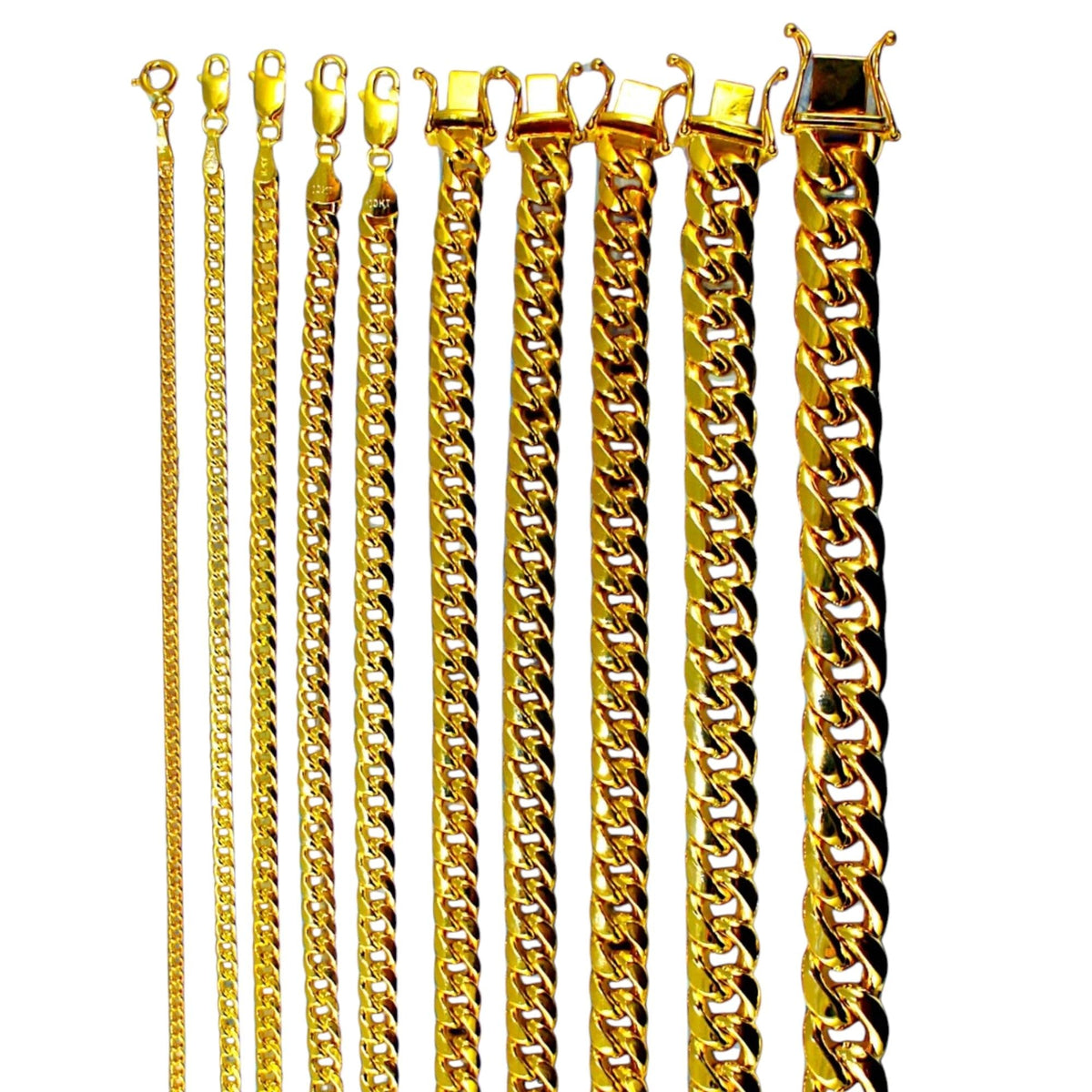 10K Yellow Gold Miami Cuban Chain U393