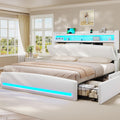 Full Bed Frame with Storage Headboard and Charging Station V309