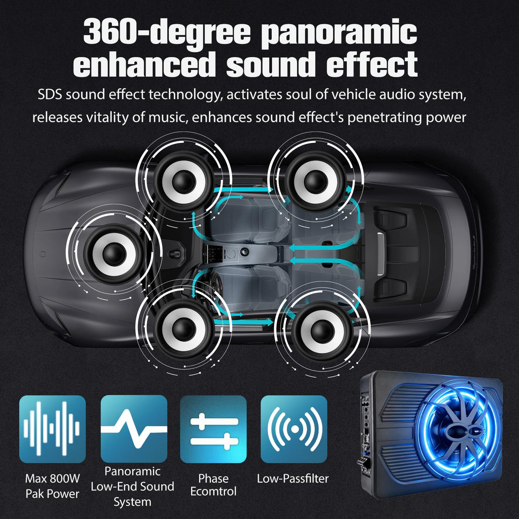 800W Under Seat Subwoofer with Amp Z952