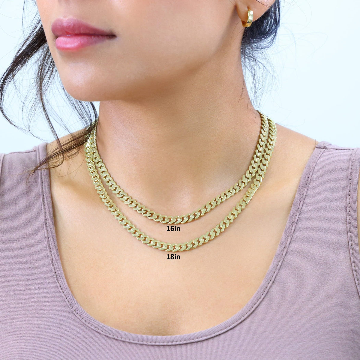 10k Yellow Gold Cuban Link Chain Necklace S518