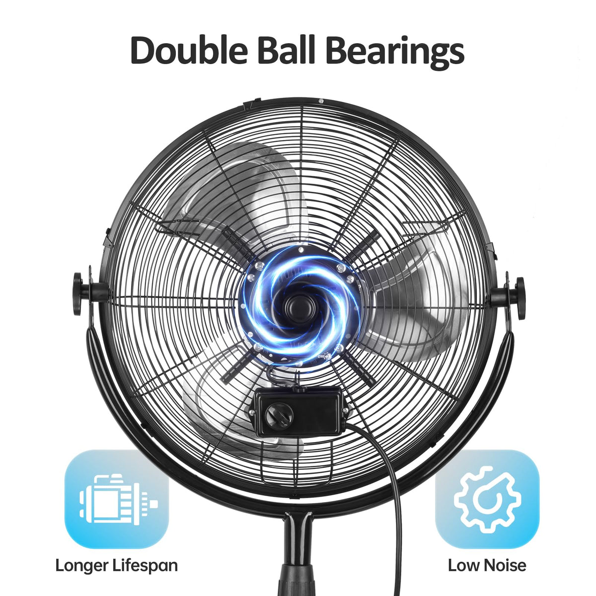 20 Inch Heavy Duty High Velocity Metal Stand Pedestal Fan B355