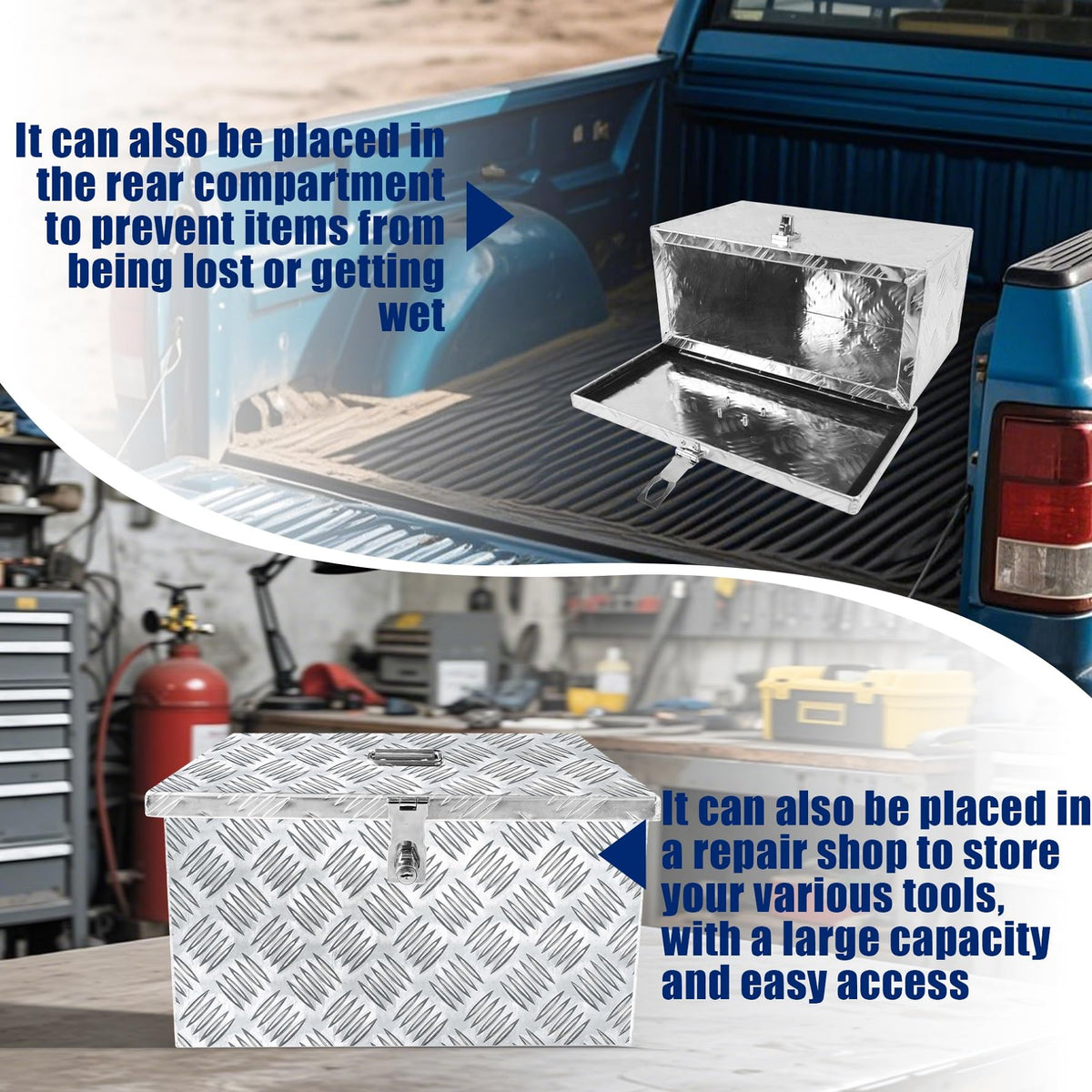 16 Inch Aluminum Waterproof Truck Bed Toolbox with Lock and Keys N788707