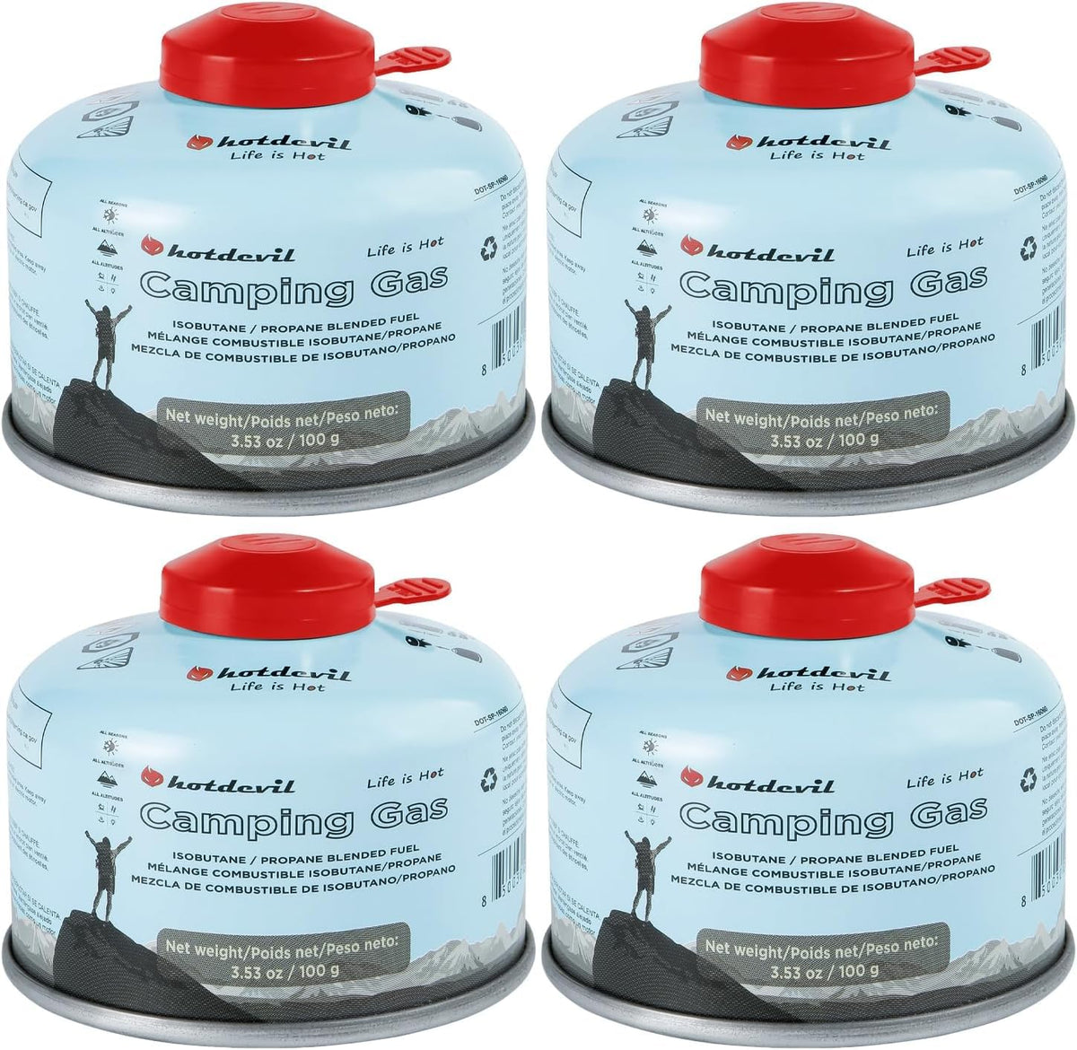 Isobutane Propane Camping Fuel Canister 3.53oz 4 Packs X413687