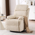 Beige Velvet Rocking Recliner Chair with Side Pocket N402