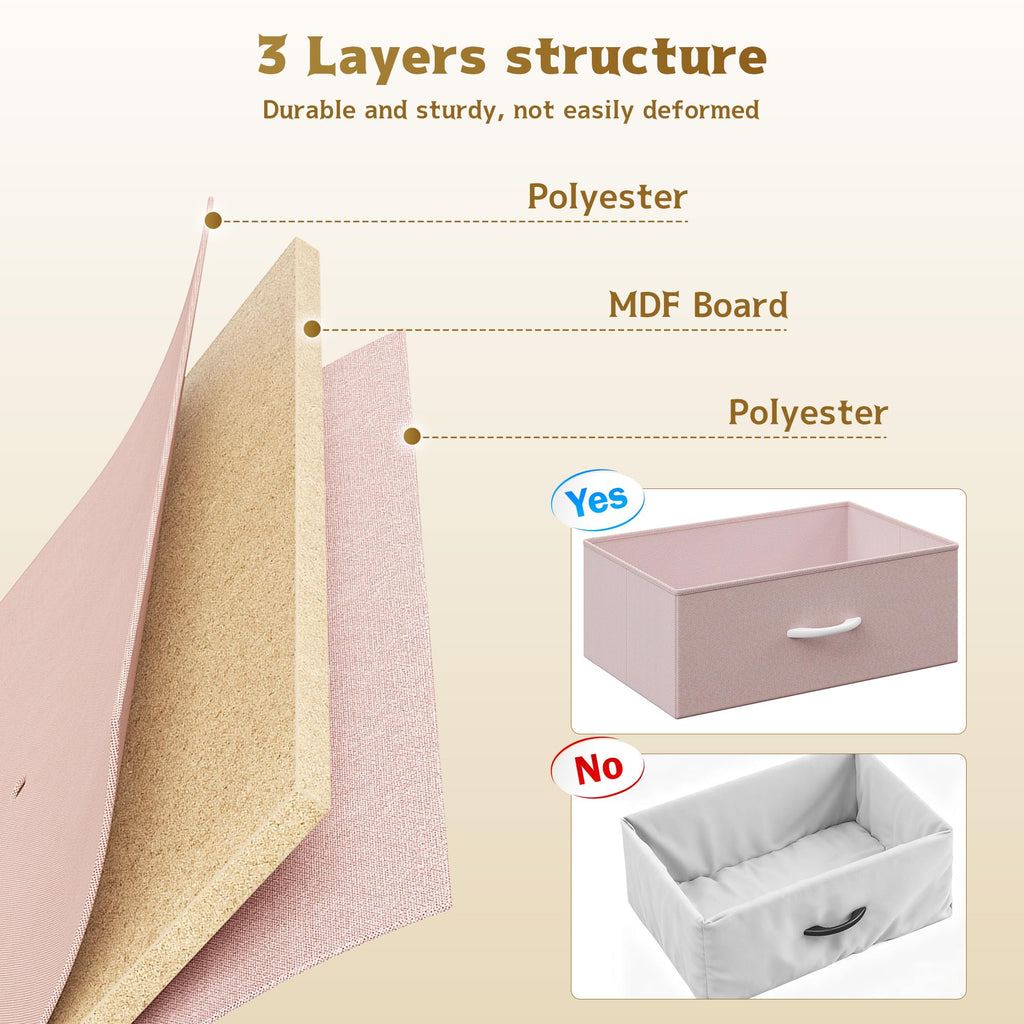 Pink 9 Fabric Drawer Dresser Q6131