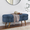 Oval Storage Bench with Rubber Wood Legs Y923