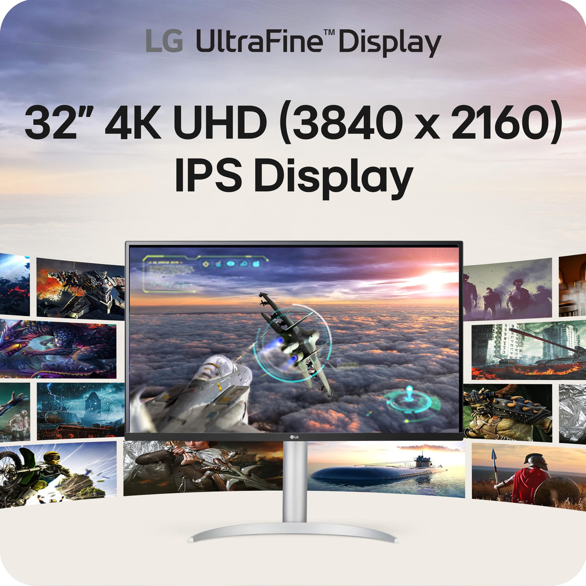 32-inch 4K UHD IPS Computer Monitor with Built-in Speaker, White U9170