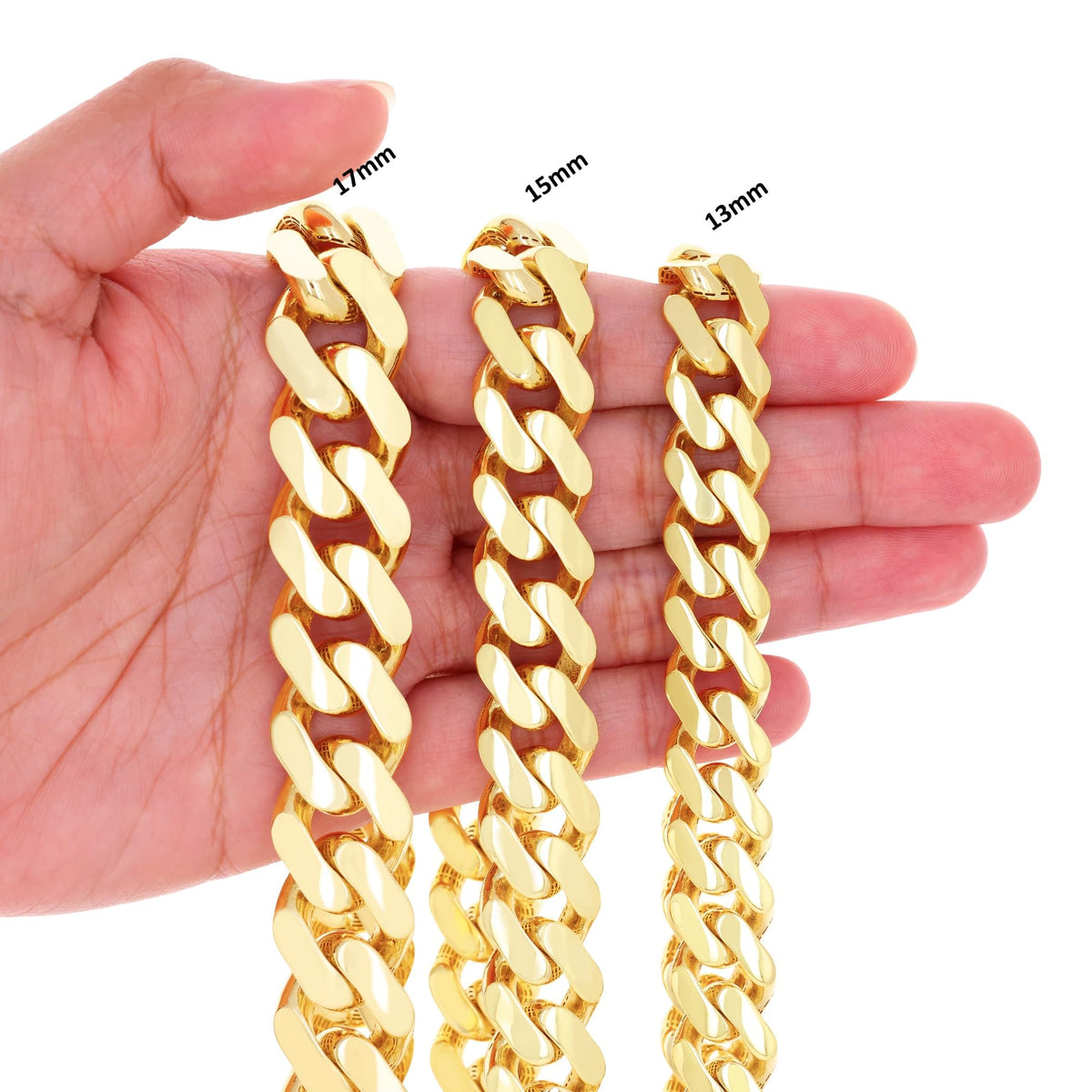 10k Yellow Gold Cuban Link Chain Necklace S518
