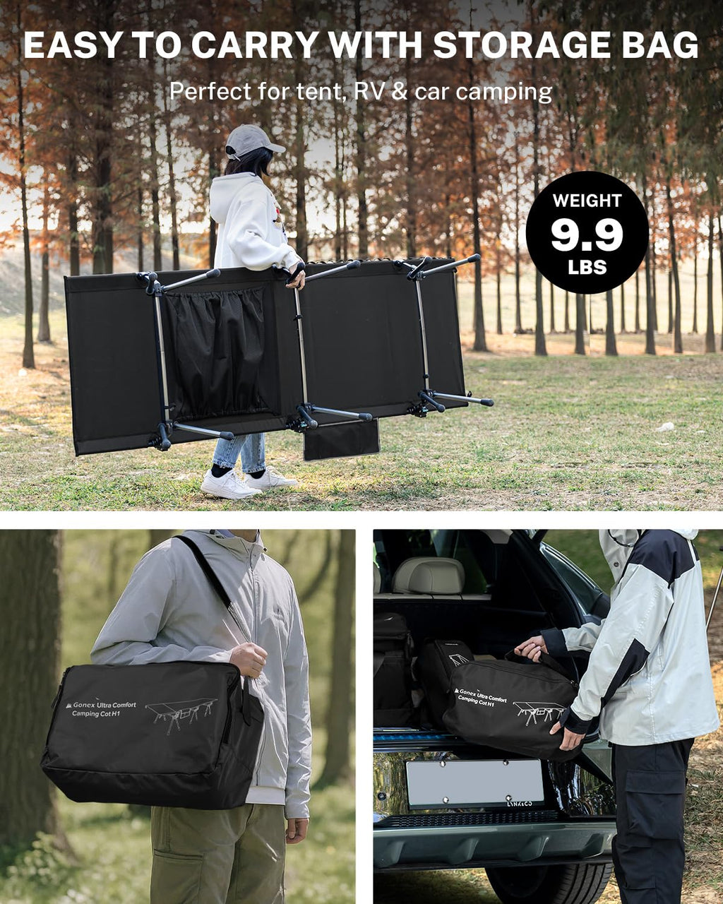 31" Adjustable Height Camping Cot K835439