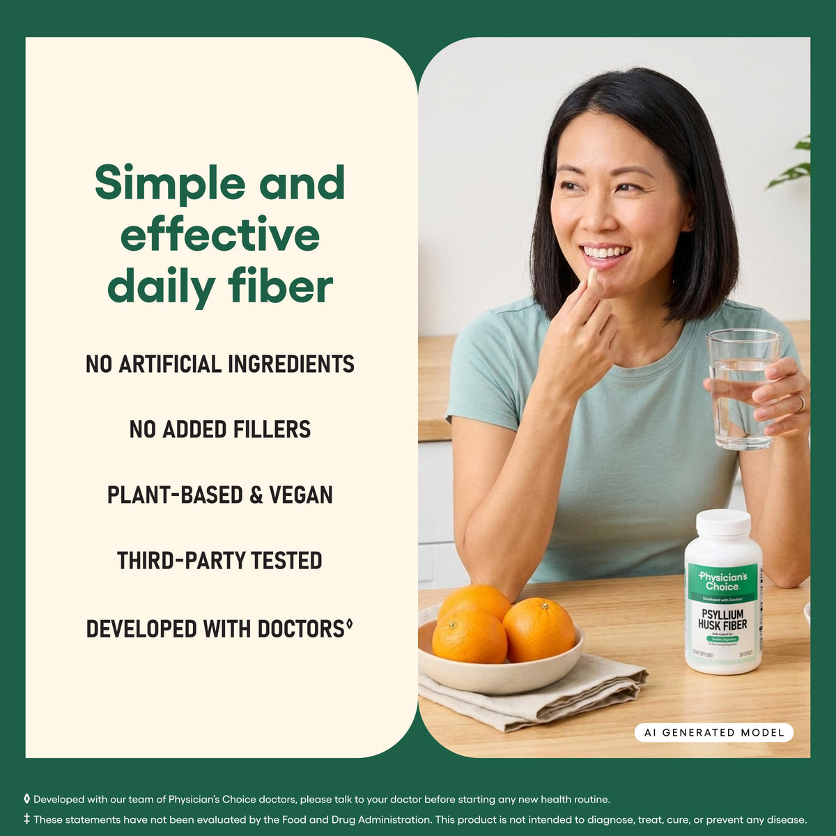 Vegan Psyllium Husk Fiber 300 Capsules W31313