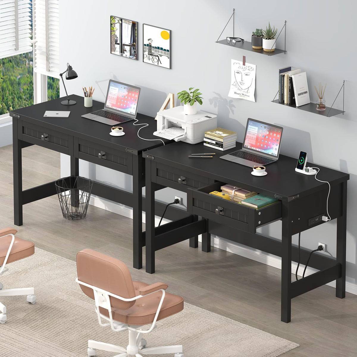 39 Inch Small Computer Desk with Drawers L955228