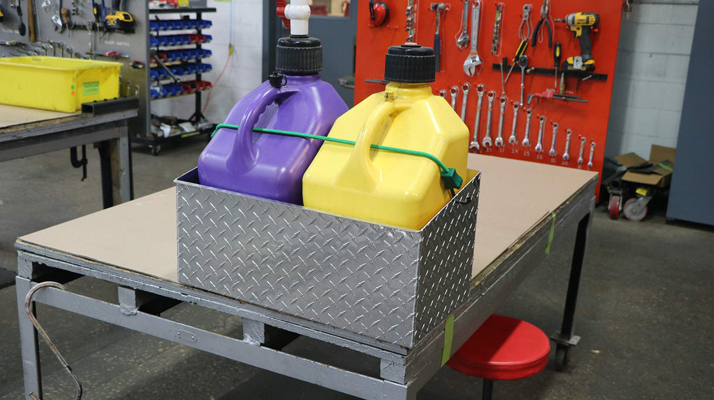 Heavy Duty Dual Gas Can Holder with Base for 5 Gallon Jugs A30953