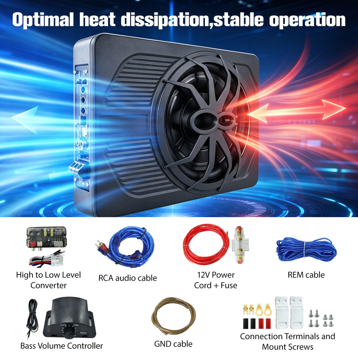 800W Under Seat Subwoofer with Amp Z952