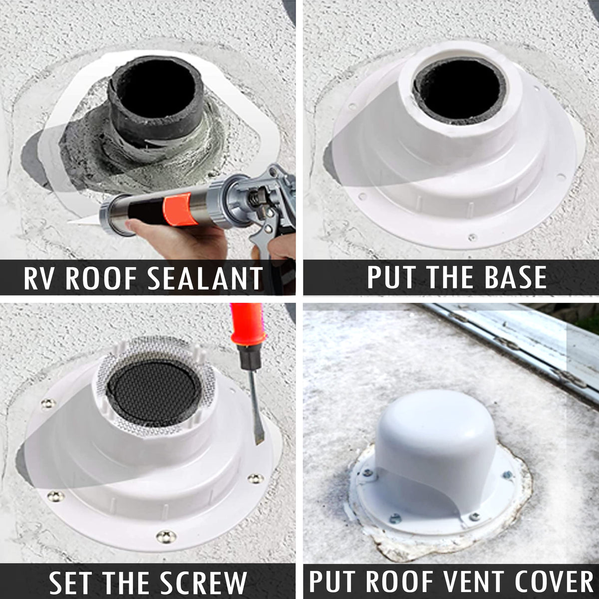 White RV Roof Vent Cover Y8393