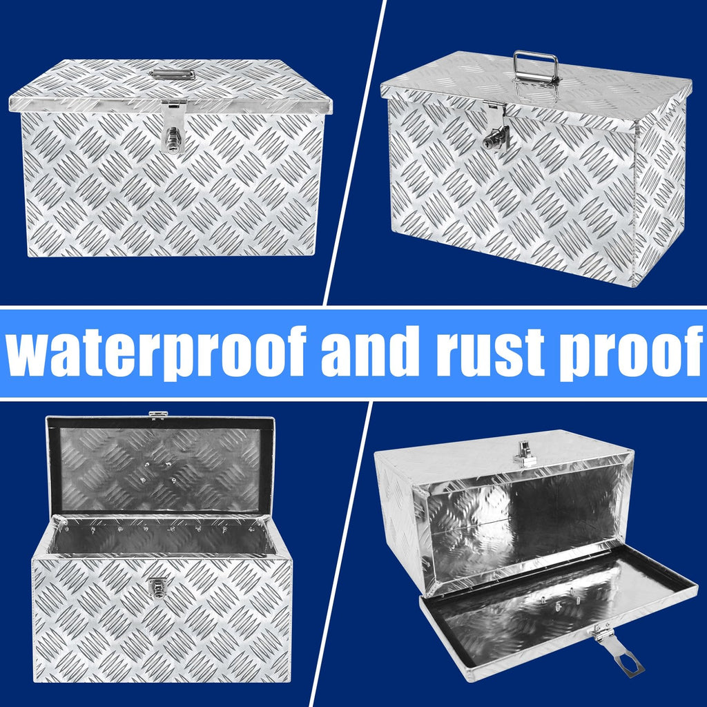 16 Inch Aluminum Waterproof Truck Bed Toolbox with Lock and Keys N788707