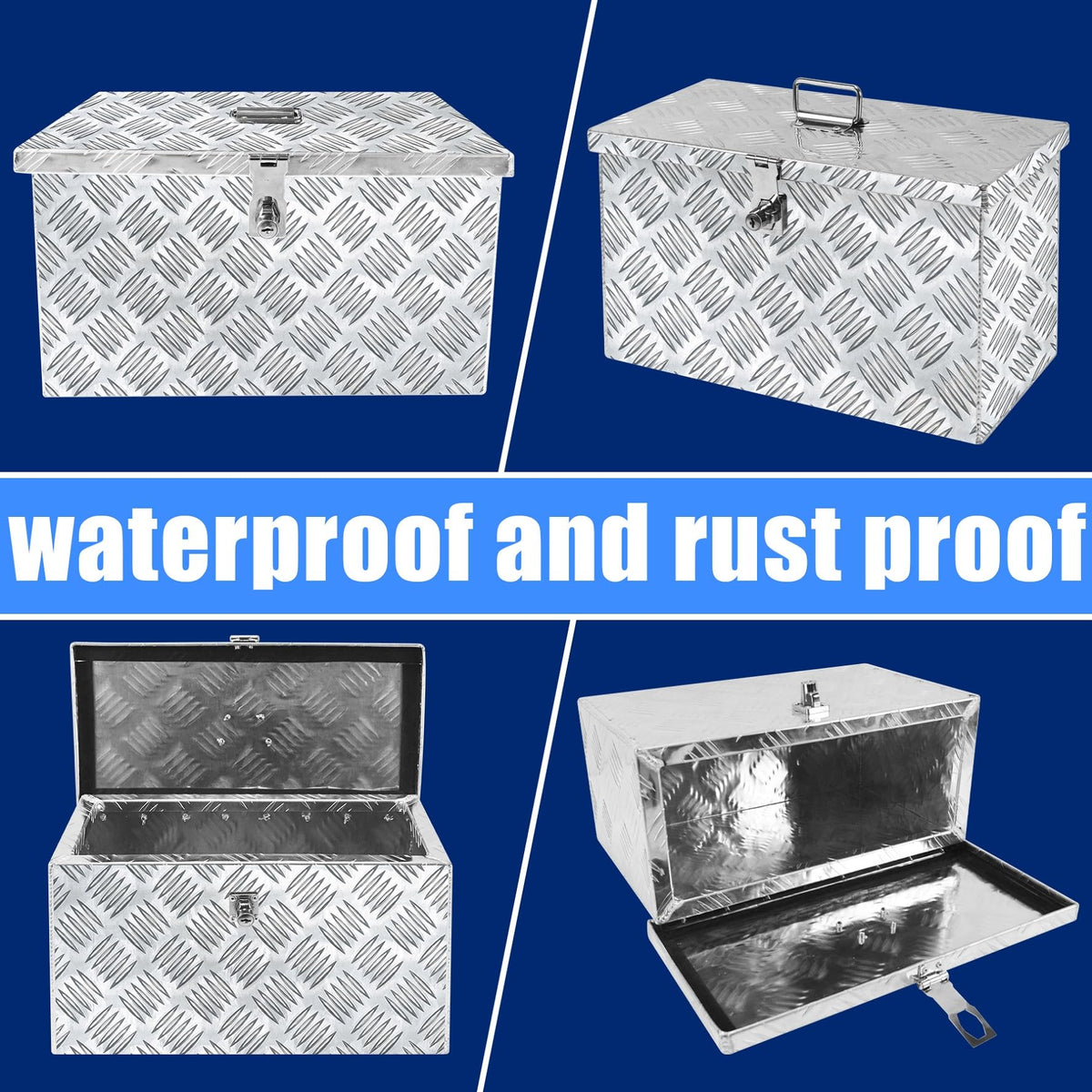16 Inch Aluminum Waterproof Truck Bed Toolbox with Lock and Keys N788707