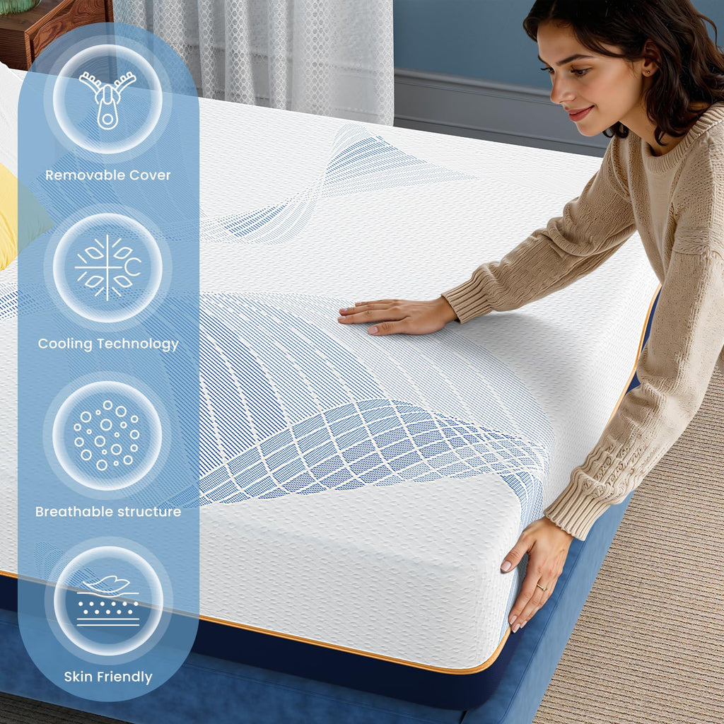 Twin Size 6 Inch Cooling Gel Memory Foam Mattress X6212