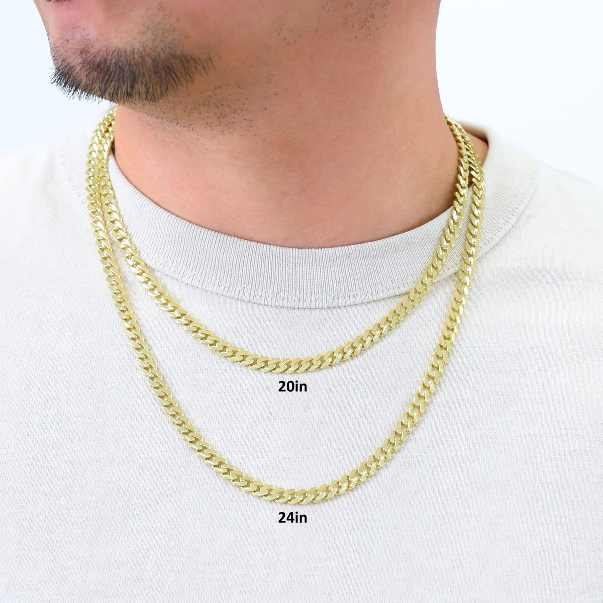 10k Yellow Gold Cuban Link Chain Necklace S518