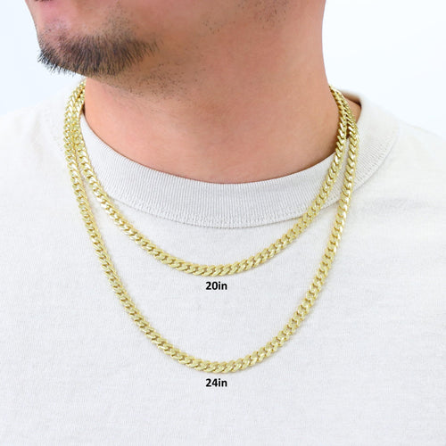 10k Yellow Gold Cuban Link Chain Necklace S518