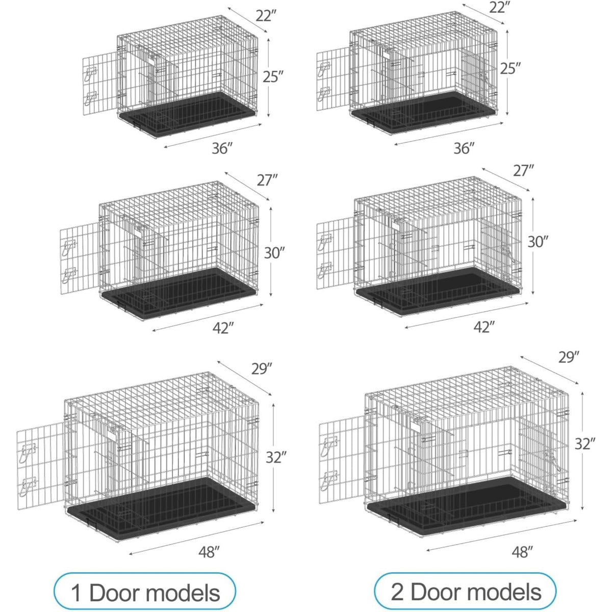 42” X-Large Heavy-Duty Dog Crate with Divider Panel H66900