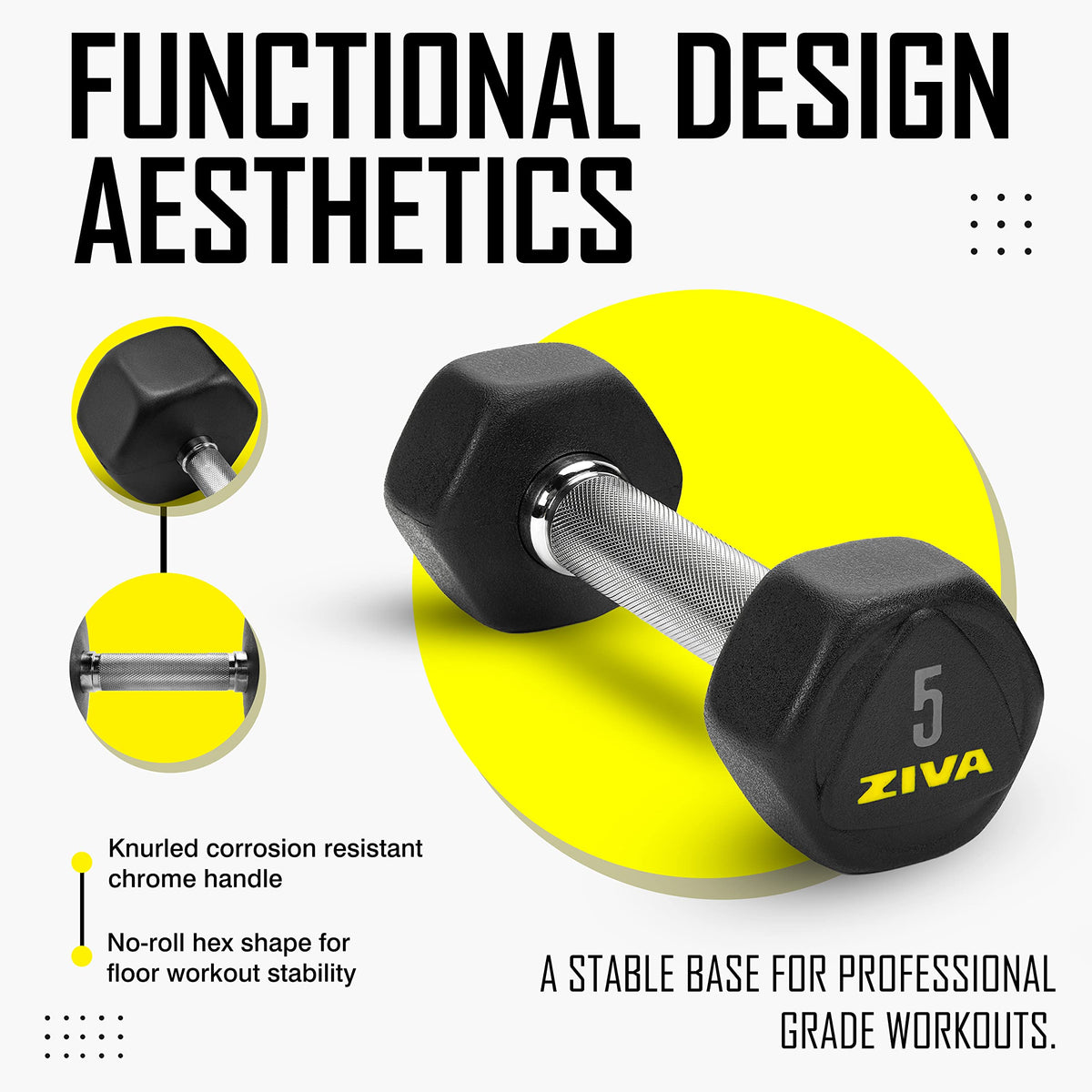 Hex Rubber Coated Dumbbells R9093
