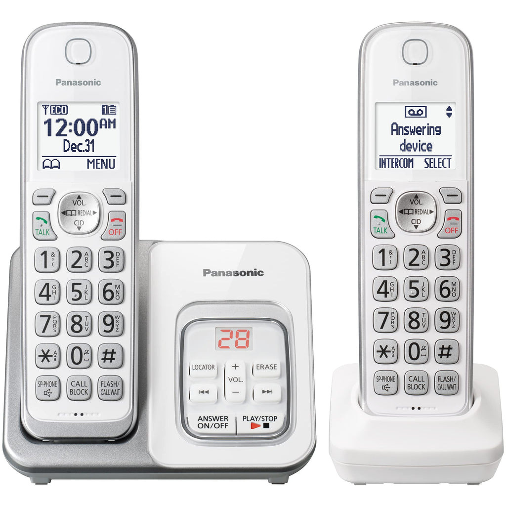 Expandable Cordless Phone with Answering Machine and Call Block, 2 Handsets T2808