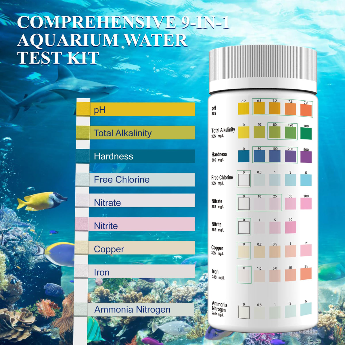 Aquarium Water Test Kit 9-in-1 L9067