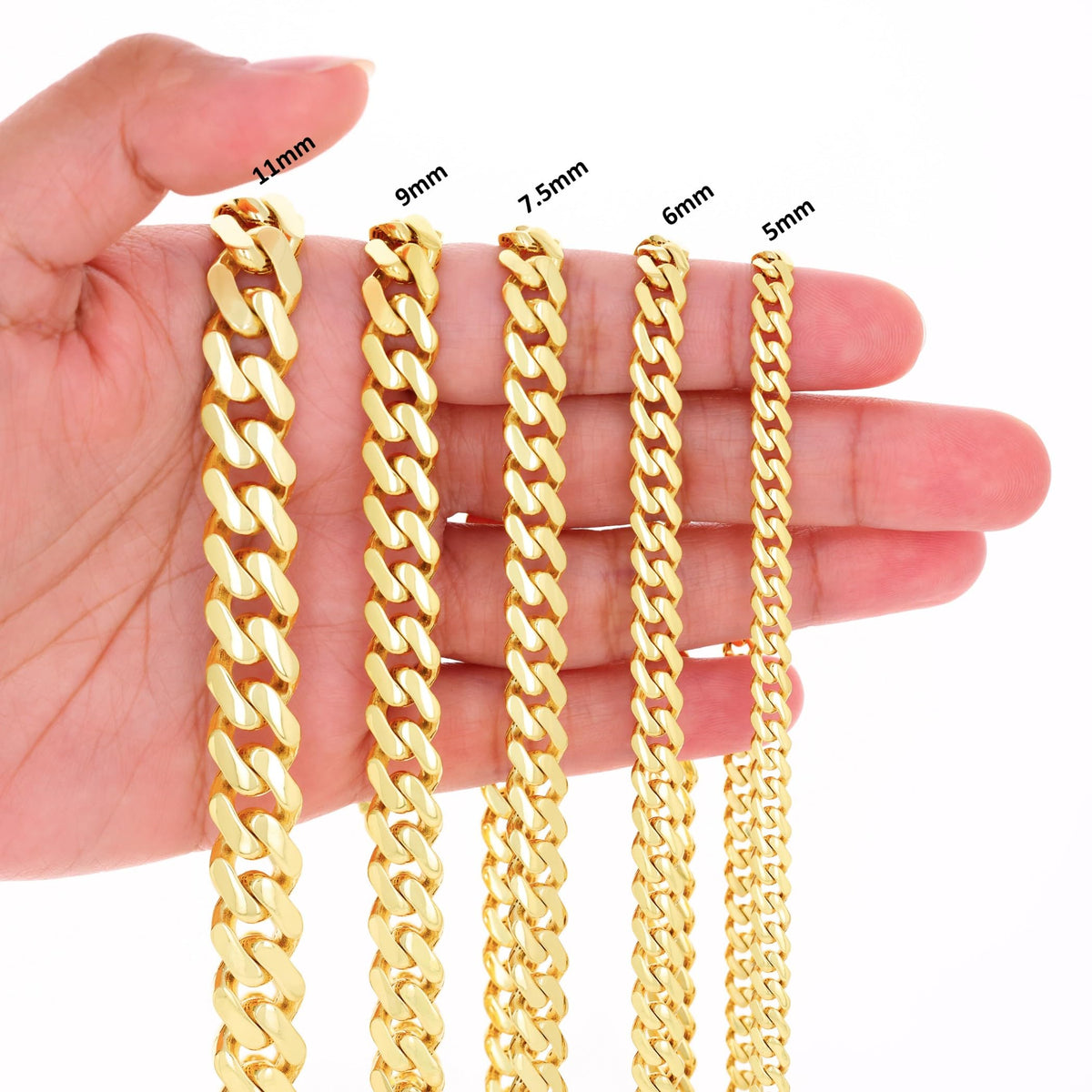 10k Yellow Gold Cuban Link Chain Necklace S518