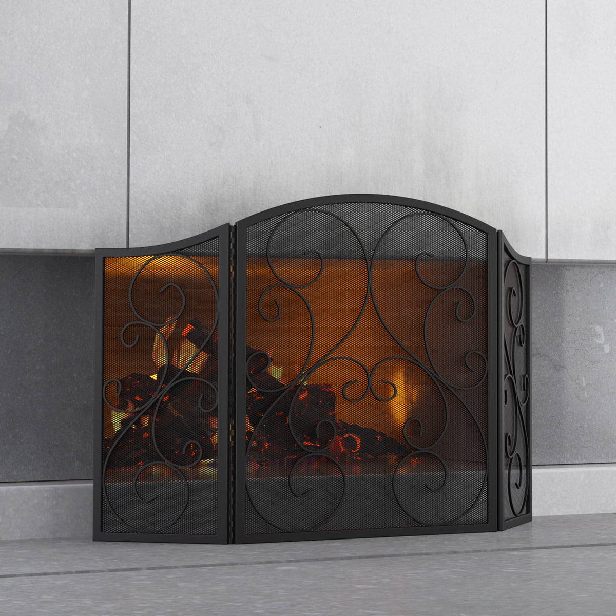 Wrought Iron Fireplace Screen 48×30 Inch K6618