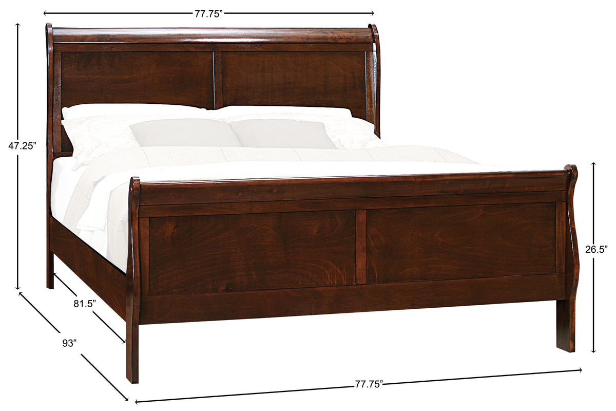 Cal King Cherry Sleigh Panel Bed S963803