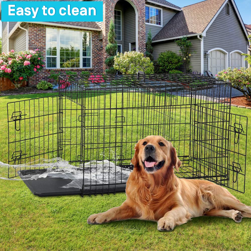 48 Inch Double-Door Dog Crate with Divider F218