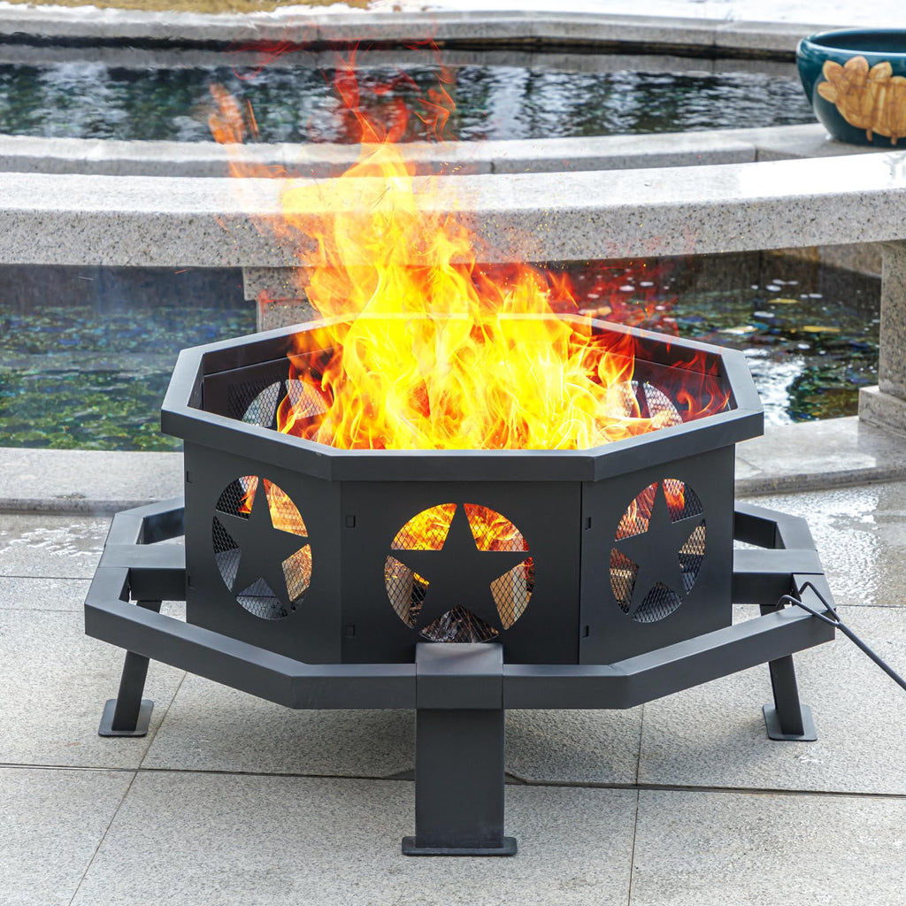 32 inch Fire Pit with Fire Poker A271102