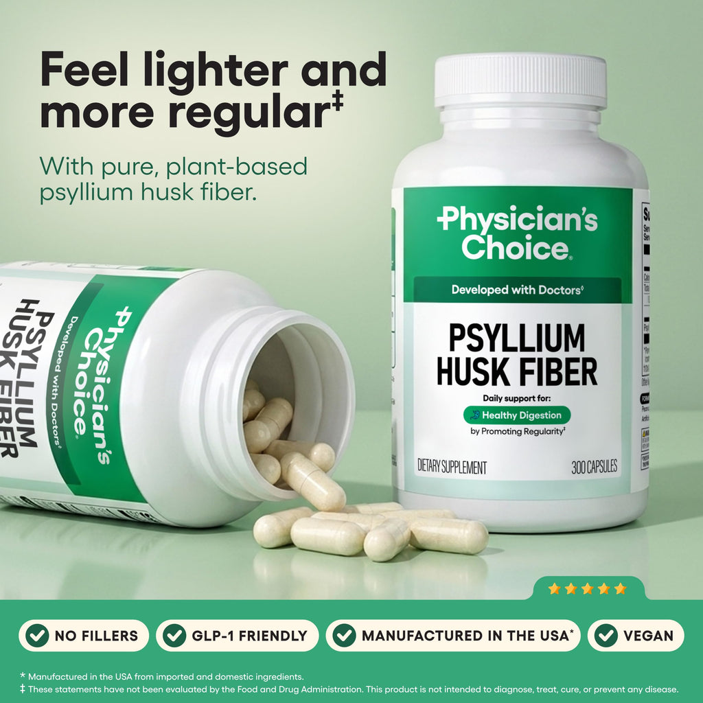 Vegan Psyllium Husk Fiber 300 Capsules W31313