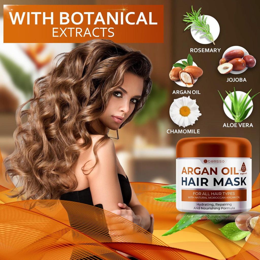 Coconut Shampoo and Conditioner Set with Argan Oil Mask C714
