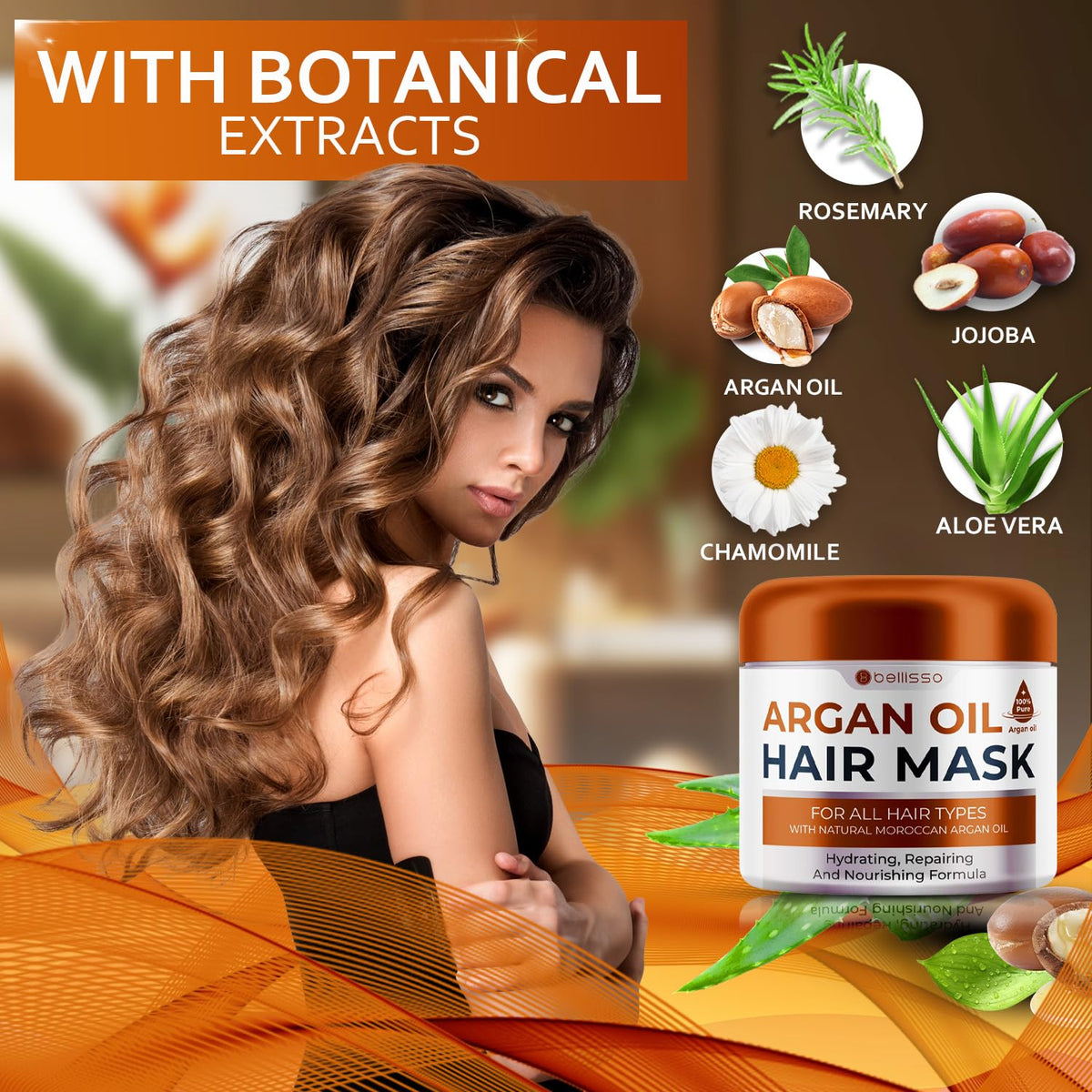 Coconut Shampoo and Conditioner Set with Argan Oil Mask C714