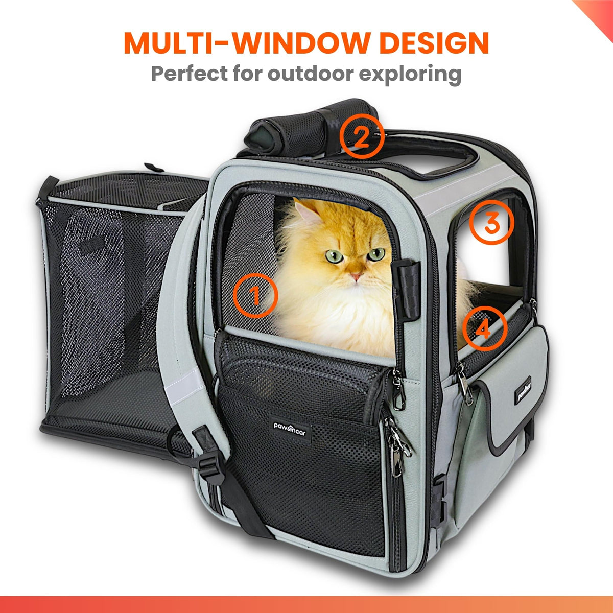 Expandable Cat Backpack Carrier W160096