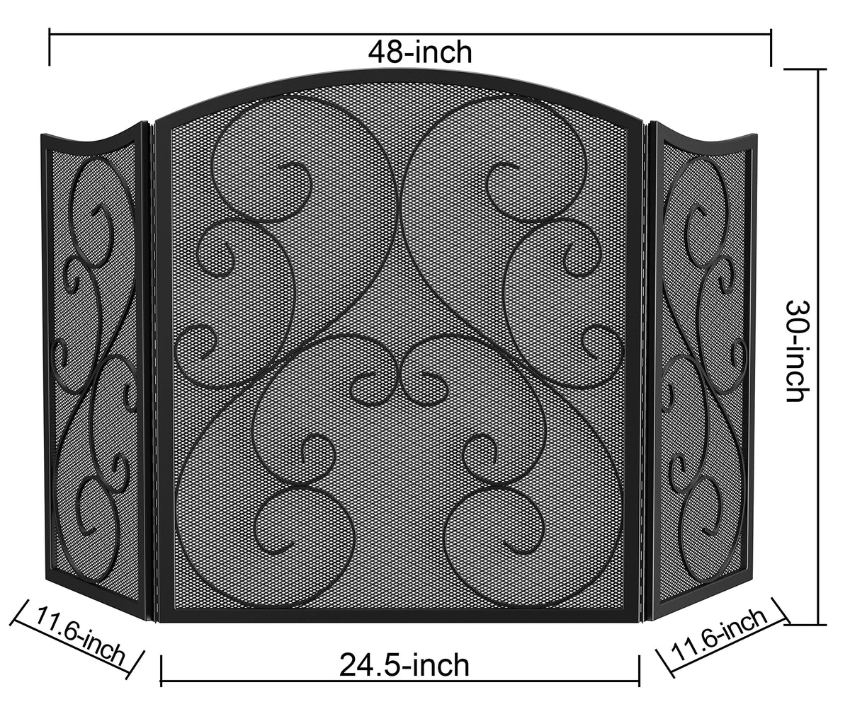Wrought Iron Fireplace Screen 48×30 Inch K6618