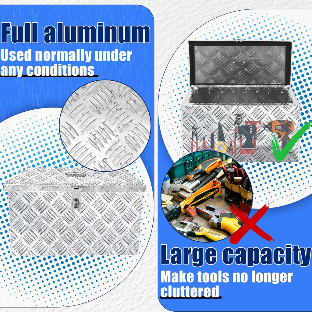 16 Inch Aluminum Waterproof Truck Bed Toolbox with Lock and Keys N788707