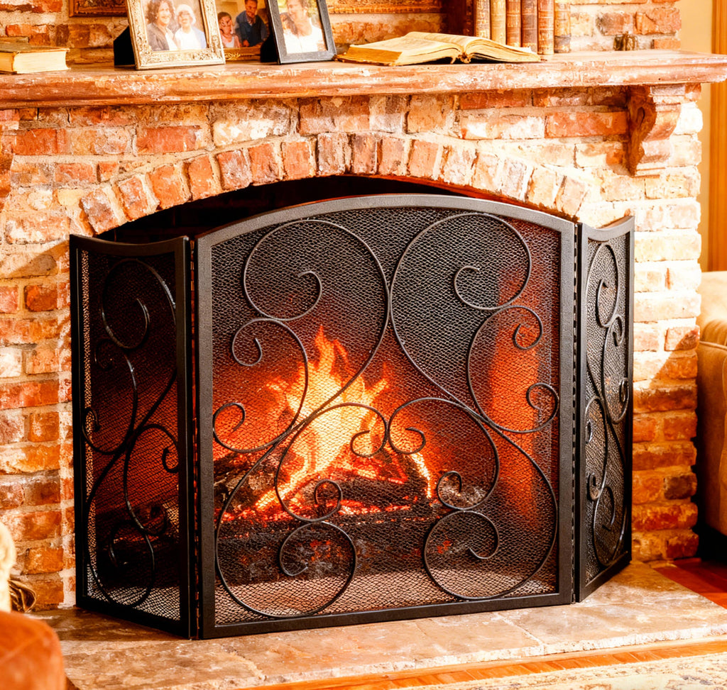 Wrought Iron Fireplace Screen 48×30 Inch K6618