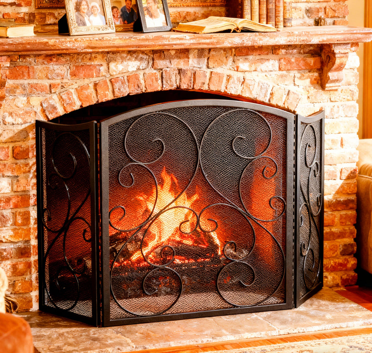 Wrought Iron Fireplace Screen 48×30 Inch K6618