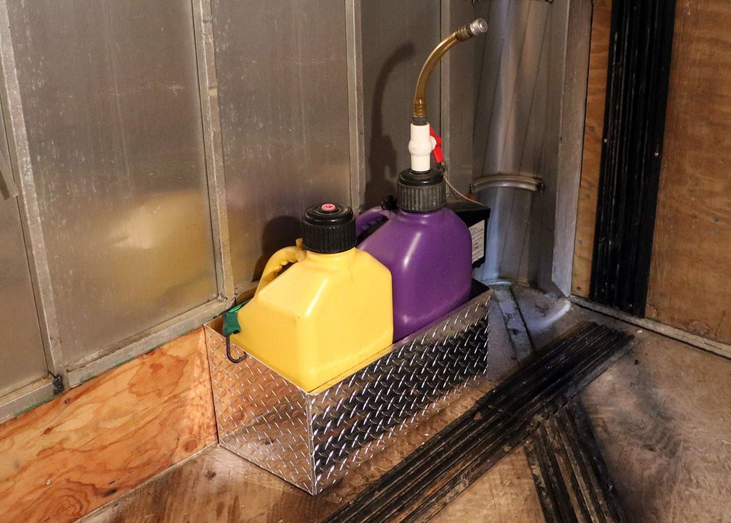 Heavy Duty Dual Gas Can Holder with Base for 5 Gallon Jugs A30953