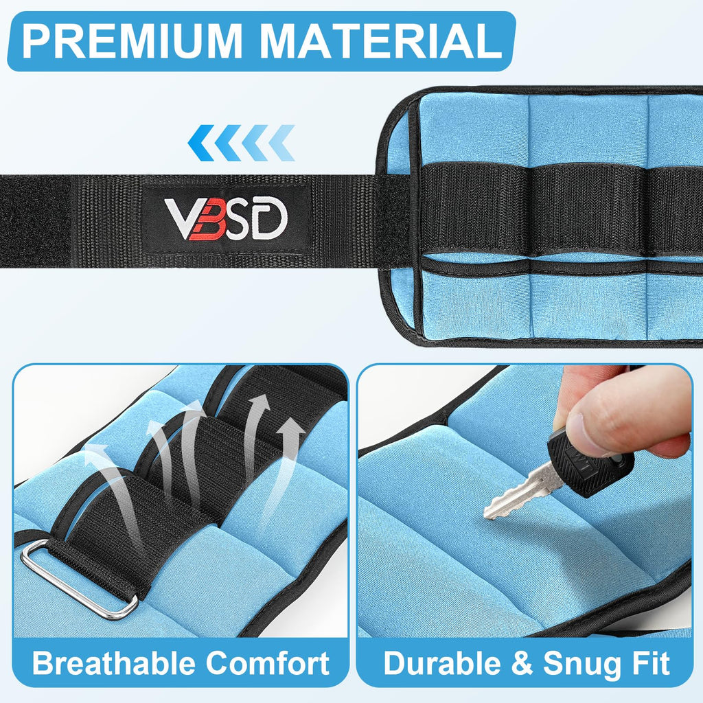 Adjustable Ankle Weights 10lb 1 Pair Blue Z27185