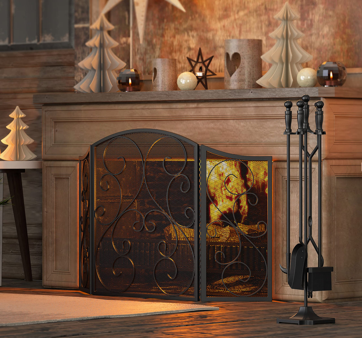 Wrought Iron Fireplace Screen 48×30 Inch K6618